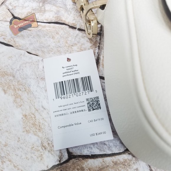 #bagsavenue fast ship new flap camera bag parchment w/ coin purse kate spade - Picture 5 of 8